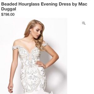 Mac Duggal White beaded gown. Size 2.